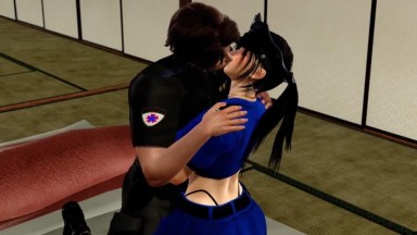 Hot and busty policewoman giving it to the police recruit