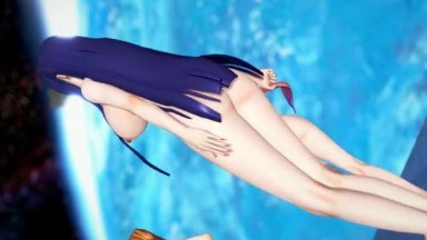Female Highschool of the Dead Anime Charecters Dancing Nude and having Sex
