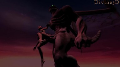 BoneDemon walking with his girlfriend/sex toy.